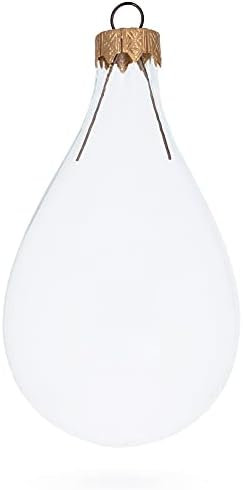Set of 6 Clear Glass Waterdrop Finial Christmas Ornaments 1