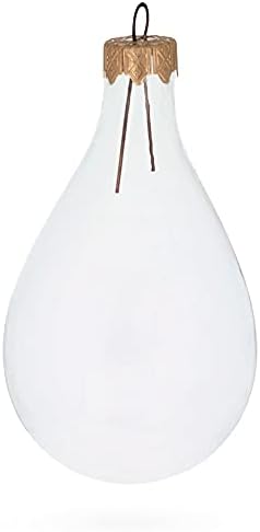 Set of 6 Clear Glass Waterdrop Finial Christmas Ornaments 1