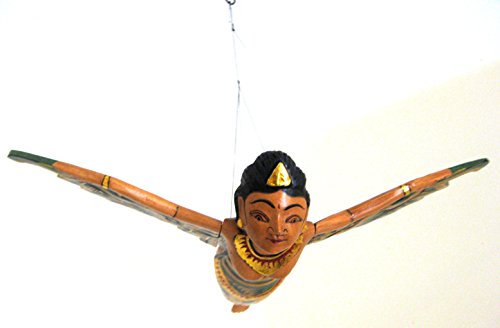 OMA Mermaid Mobile Wind Chime - Wood Carved Green