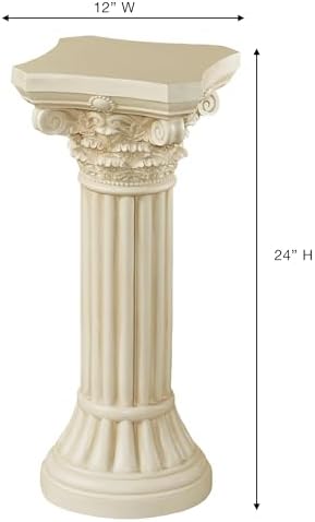 Touch of Class Corinthian Column Pedestal - Ivory Wash