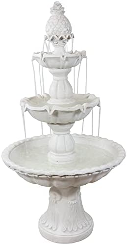 Sunnydaze 57 Inch Welcome 3 Tier Water Fountain - White