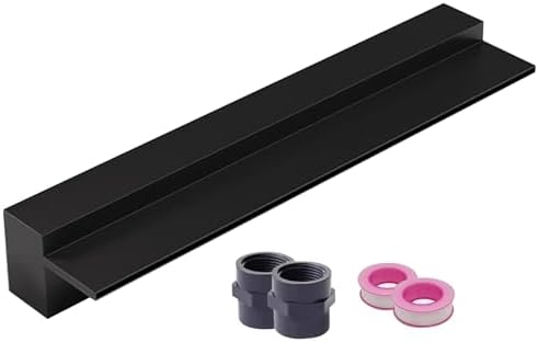 Pond Waterfall Spillway Kit with Pipe Connector Custom Width Black