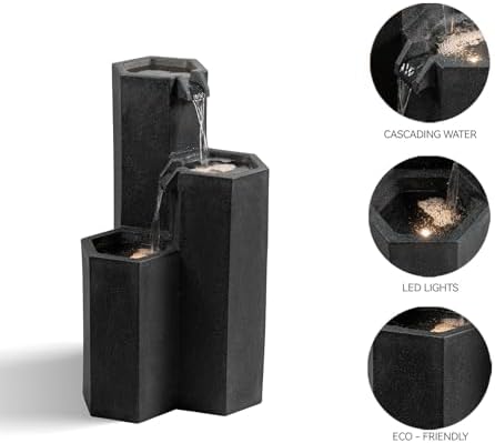 2795 Inch H Outdoor Water Fountain with LED Light and Pump