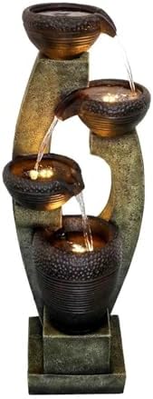 Modern Outdoor Water Fountain with LED Light