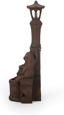Neolun Floor Fountain with Rustic Frog Design LED Lights 3725 Inch High