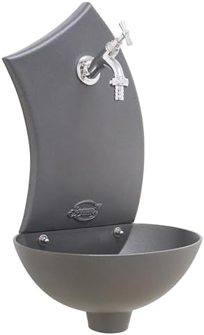 Pinta Garden Fountain Anthracite Cast Iron with Tap