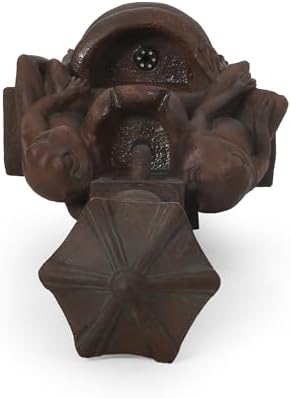 Neolun Floor Fountain with Rustic Frog Design LED Lights 3725 Inch High