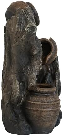Charming 3 Tier Water Fountain with Adjustable Flow and Rustic Design