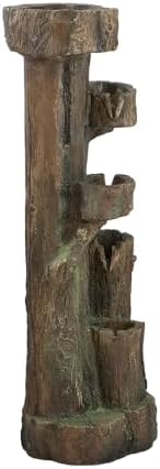 Strawberry Fairy Rustic Decorative Tree Trunk Water Fountain 5 Tier