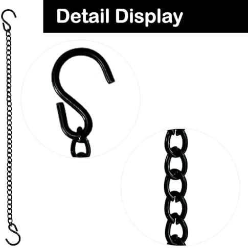 6 Pcs 20 Inch Black Stained Glass Hanging Chain Set