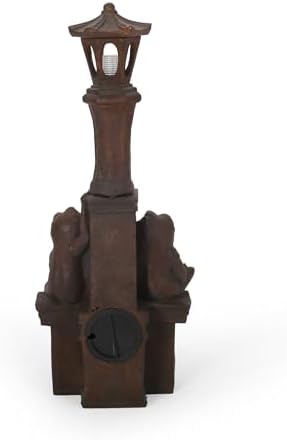 Neolun Floor Fountain with Rustic Frog Design LED Lights 3725 Inch High