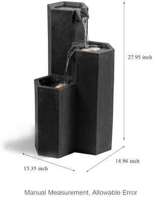 2795 Inch H Outdoor Water Fountain with LED Light and Pump