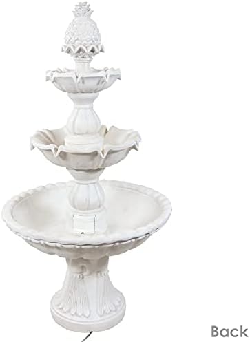 Sunnydaze 57 Inch Welcome 3 Tier Water Fountain - White