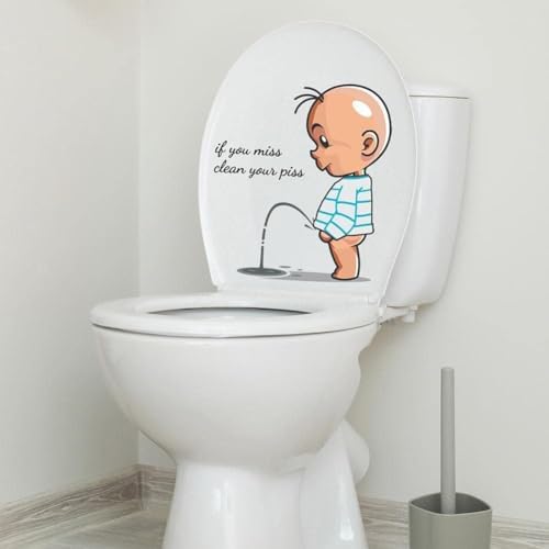 Funny Toilet Lid Sticker - Baby Pee Pattern 114x112in
