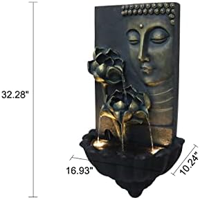 Cheng Pin Outdoor Zen Water Fountain Buddha Statue Wall Mount