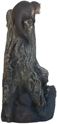 Whimsical Otter Water Fountain with Light and Pump Brown