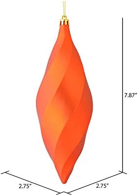 Vickerman 8 Matte Swirl Finial Ornament 6 Pack Burnished Orange