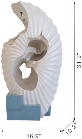 White Water Fountain with Blue Base and Light Feature