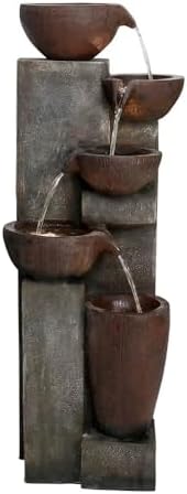 SunJet 5-Tier Indoor Outdoor Water Fountain with LED Lights