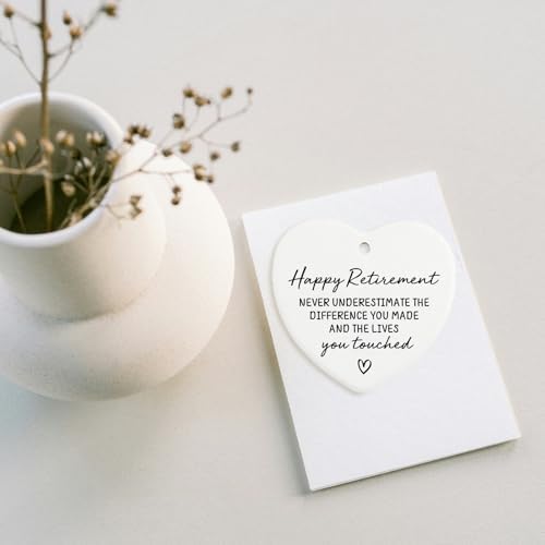 Happy Retirement Heart Plaque Ornament Keepsake Gift