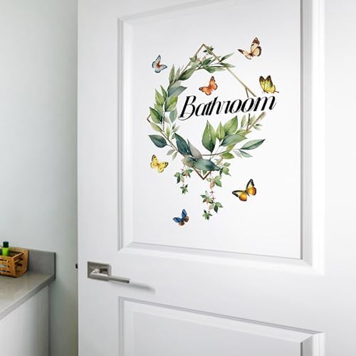 2 Pcs Bathroom Toilet WC Sign Door Stickers