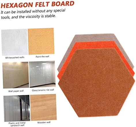 Hexagon Felt Bulletin Board Set 10 Piece Wall Mounted