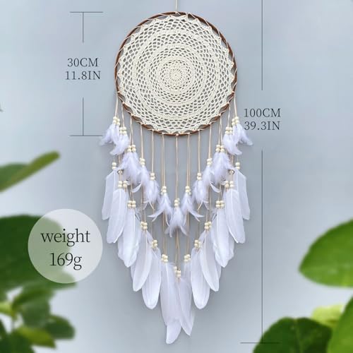 Malicosmile 118 Inch Large White Dream Catcher Wall Decor