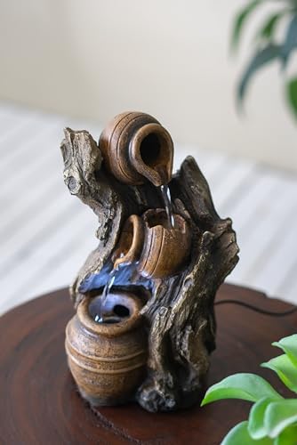 Charming 3 Tier Water Fountain with Adjustable Flow and Rustic Design