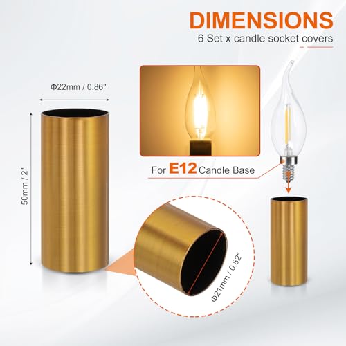 PATIKIL 2 Inch Tall Candle Covers Sleeves 6Pcs