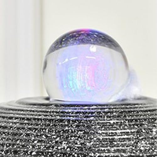 Contemporary Tiered Sphere Water Fountain with LED Lights