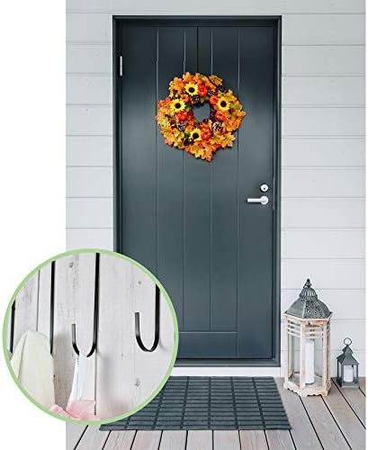 Hotop 15 Inch Wreath Hangers Black 4 Pack