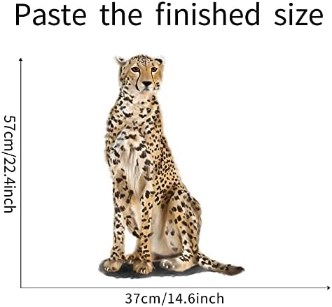 ROFARSO Realistic Cool Cheetah Wall Decals Peel and Stick