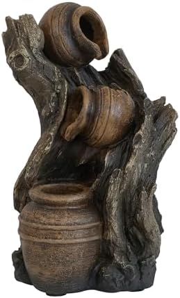 Charming 3 Tier Water Fountain with Adjustable Flow and Rustic Design
