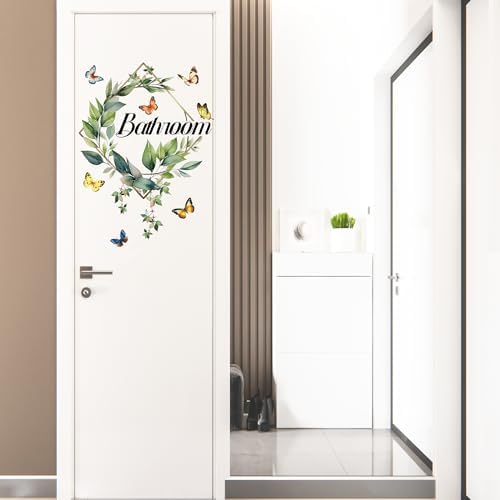 2 Pcs Bathroom Toilet WC Sign Door Stickers