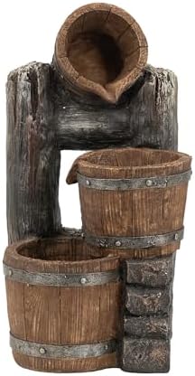 Decorative 3 Tier Bucket Fountain with LED Lights and Pump