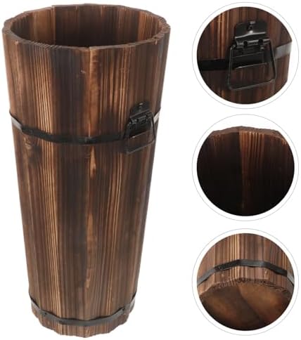 ABOOFAN Wooden Umbrella Stand Entryway Rustic Holder