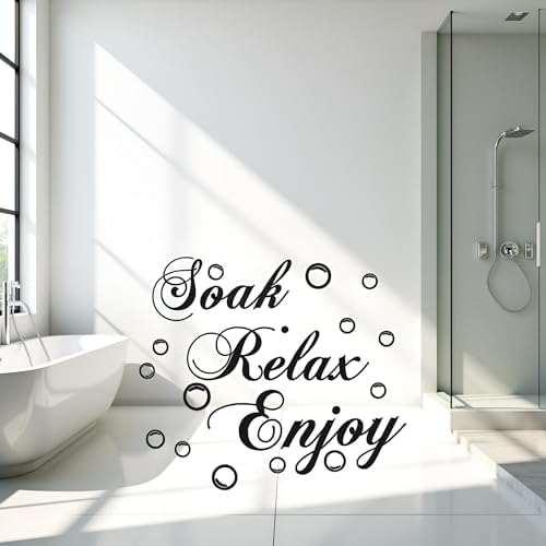 Black Bathroom Wall Decals Soak Relax Enjoy Stickers