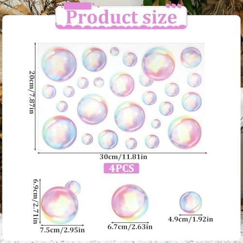 4 Sheets Bubble Wall Decals Under The Sea Birthday Decor
