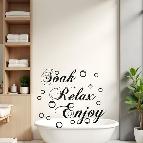 Black Bathroom Wall Decals Soak Relax Enjoy Stickers