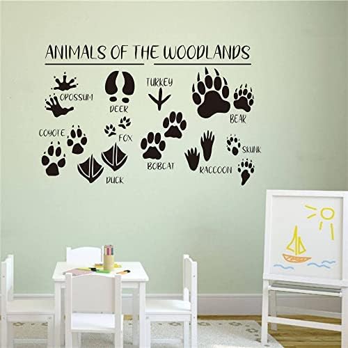 Cute Forest Animal Wall Stickers with Footprints - 15x24 Inches