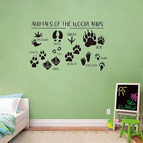 Cute Forest Animal Wall Stickers with Footprints - 15x24 Inches