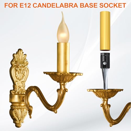 PATIKIL 3 Inch Tall Candle Covers Sleeves 6Pcs Metal E12 Socket Holder