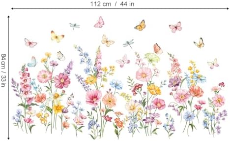 Decalmile Daisy Flower Wall Decals for Kids Room Decor