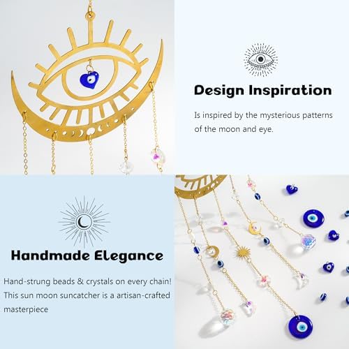HD Crystal Suncatcher Evil Eye Decor for Windows