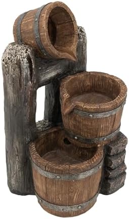 Decorative 3 Tier Bucket Fountain with LED Lights and Pump