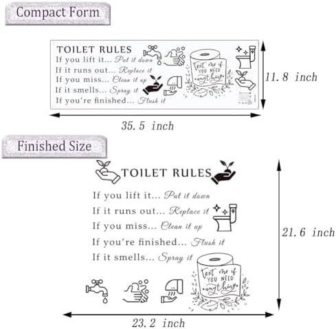 Toilet Rules Wall Sticker DIY Decor Vinyl Decal