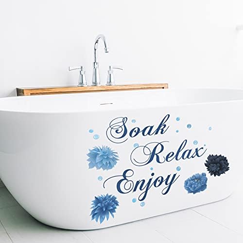 Xuniea Blue Bathroom Wall Decals Soak Enjoy Relax Stickers