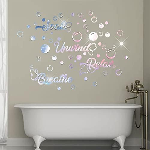 60 Piece 3D Acrylic Mirror Wall Sticker Decor Set