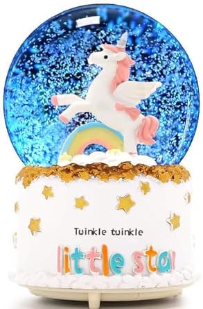 Unicorn Snow Globe with Music and Lights