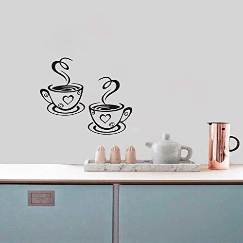 Luckycivia 2 Pcs Coffee Tea Cup Wall Decal Sticker